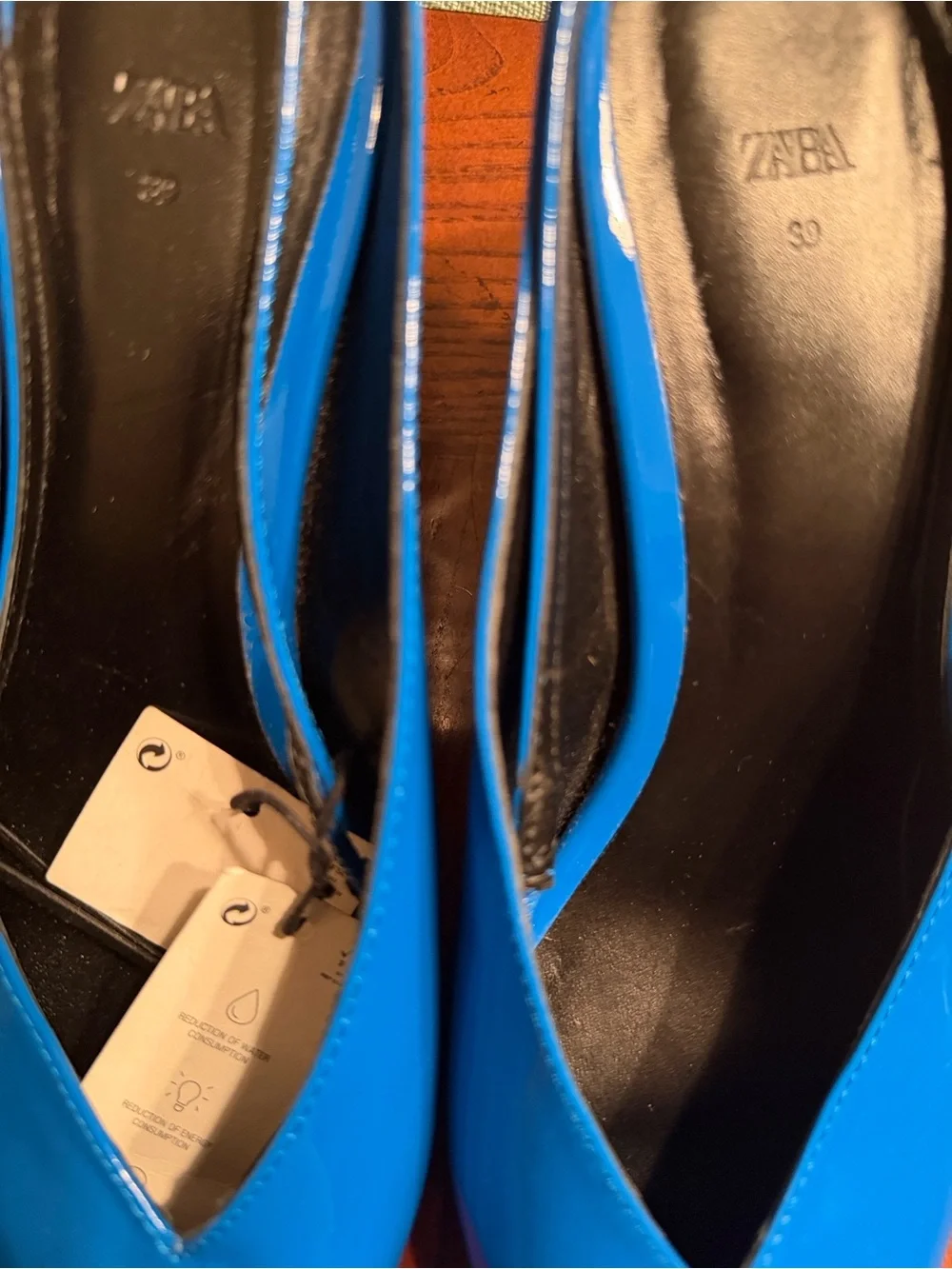 Zara Royal Blue Pointed Toe Slingback Shoes Size 39